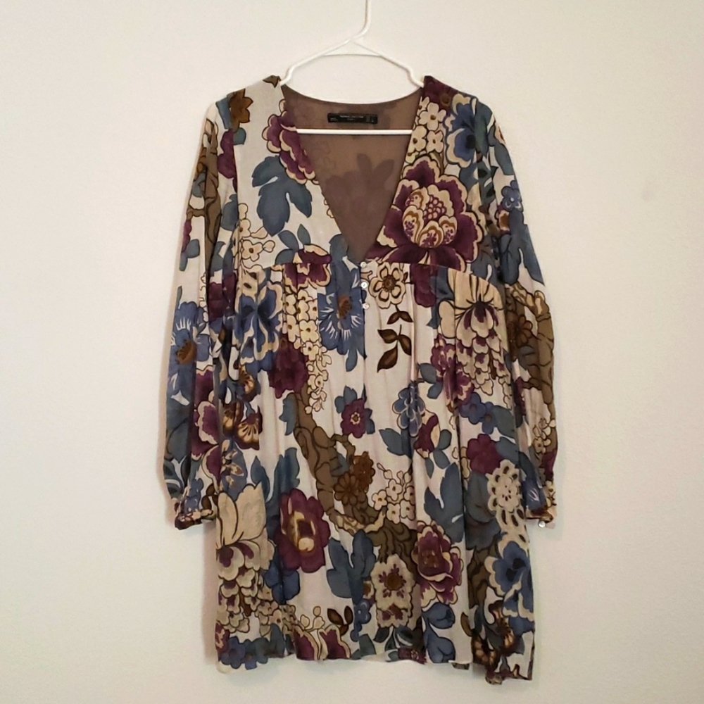 Zara floral dress multicolor